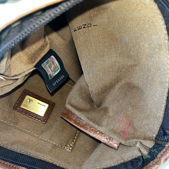 Fendi: Mini Padlock & Key Zucca FF Monogram Nylon Leather Brown Tote Bag *RARE* - Picture 14 of 17